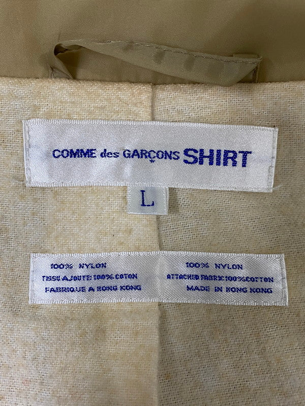 【中古品】【メンズ】 COMME DES GARCONS SHIRT コムデギャルソンシャツ NYLON COAT ナイロン コート メンズ アウター 140-261002-em-32-min サイズ：L カラー：ベージュ 万代Net店