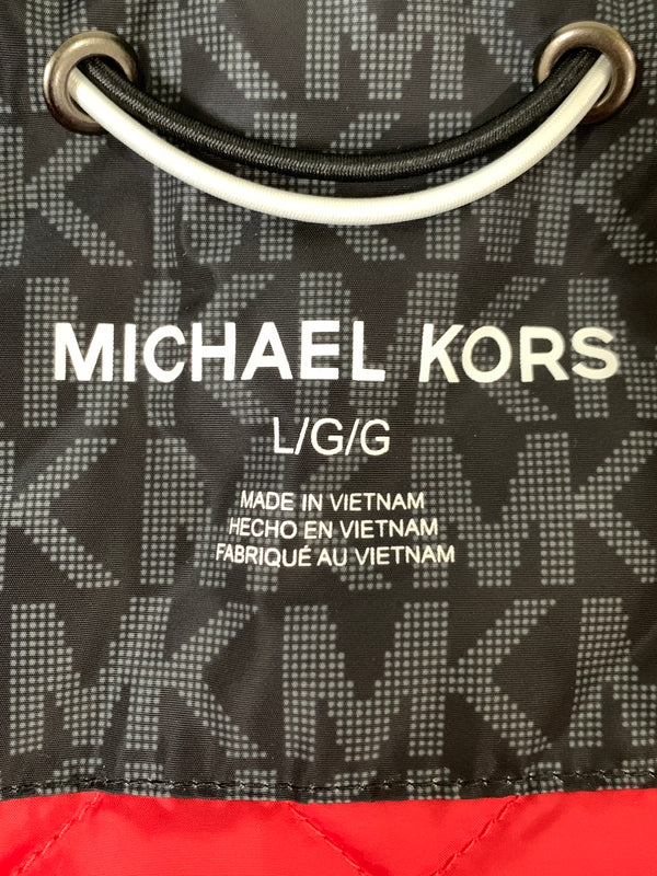 【中古品】【メンズ】 MICHAEL KORS マイケルコース LOGO JACKET ロゴ ジャケット メンズ アウター 総柄 141-261002-em-60-min サイズ：L カラー：ブラック/レッド 万代Net店