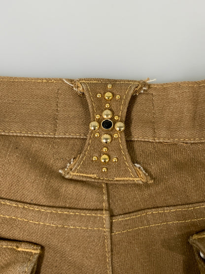 【中古品】【メンズ】 SKULL FLIGHT スカルフライト SS PANTS TYPE2 ストレッチ ノーマルポケット ブーツカット スピードスペクター メンズ ボトムス バイカー 157-261002-em-03-min サイズ：32 カラー：ブラウン 万代Net店