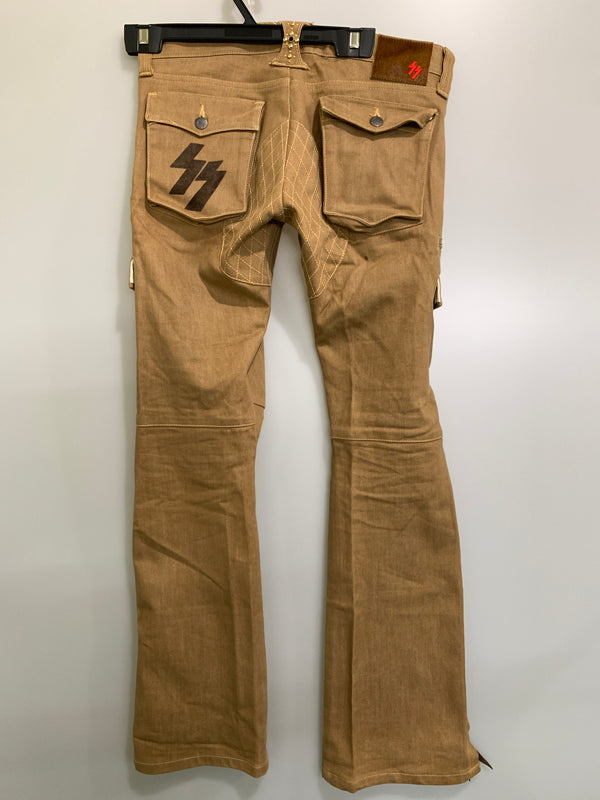 【中古品】【メンズ】 SKULL FLIGHT スカルフライト SS PANTS TYPE2 ストレッチ ノーマルポケット ブーツカット スピードスペクター メンズ ボトムス バイカー 157-261002-em-03-min サイズ：32 カラー：ブラウン 万代Net店