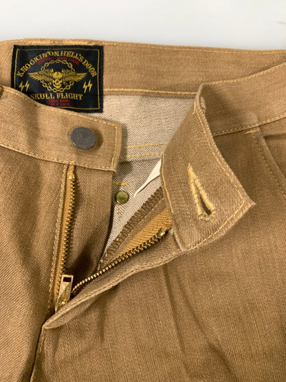 【中古品】【メンズ】 SKULL FLIGHT スカルフライト SS PANTS TYPE2 ストレッチ ノーマルポケット ブーツカット スピードスペクター メンズ ボトムス バイカー 157-261002-em-03-min サイズ：32 カラー：ブラウン 万代Net店