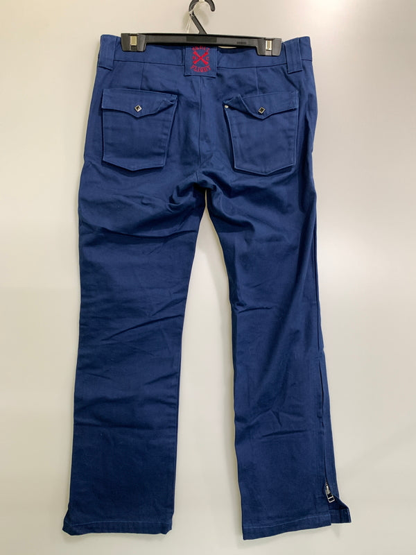 【中古品】【メンズ】 SKULL FLIGHT スカルフライト SS PANTS TYPE2 ストレッチ ノーマルポケット ブーツカット スピードスペクター メンズ ボトムス バイカー 157-261002-em-06-min サイズ：34 カラー：ブルー 万代Net店