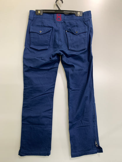 【中古品】【メンズ】 SKULL FLIGHT スカルフライト SS PANTS TYPE2 ストレッチ ノーマルポケット ブーツカット スピードスペクター メンズ ボトムス バイカー 157-261002-em-06-min サイズ：34 カラー：ブルー 万代Net店