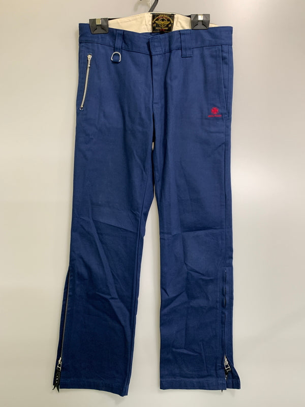 【中古品】【メンズ】 SKULL FLIGHT スカルフライト SS PANTS TYPE2 ストレッチ ノーマルポケット ブーツカット スピードスペクター メンズ ボトムス バイカー 157-261002-em-05-min サイズ：34 カラー：ブルー 万代Net店