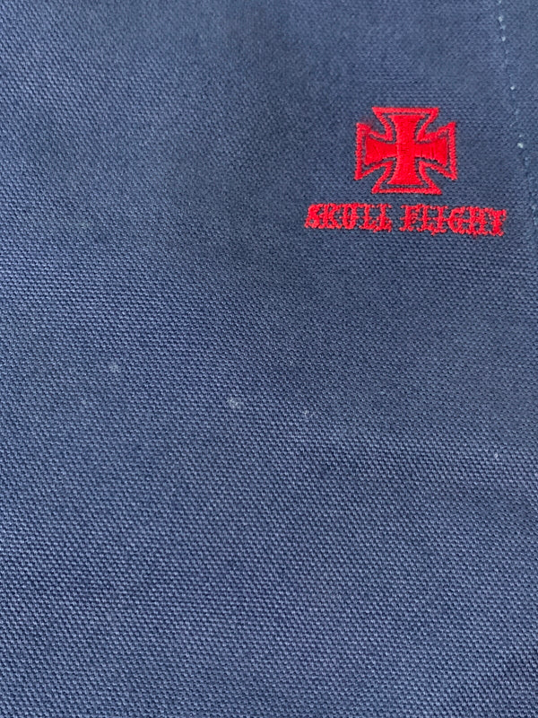 【中古品】【メンズ】 SKULL FLIGHT スカルフライト SS PANTS TYPE2 ストレッチ ノーマルポケット ブーツカット スピードスペクター メンズ ボトムス バイカー 157-261002-em-05-min サイズ：34 カラー：ブルー 万代Net店