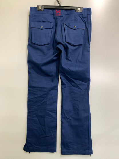 【中古品】【メンズ】 SKULL FLIGHT スカルフライト SS PANTS TYPE2 ストレッチ ノーマルポケット ブーツカット スピードスペクター メンズ ボトムス バイカー 157-261002-em-05-min サイズ：34 カラー：ブルー 万代Net店