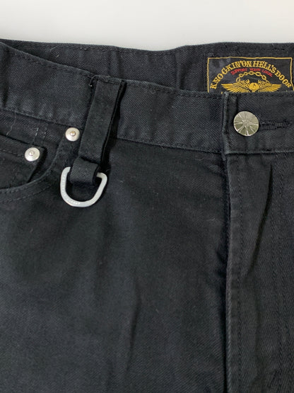 【中古品】【メンズ】 SKULL FLIGHT スカルフライト SS PANTS TYPE2 ストレッチ ノーマルポケット ブーツカット スピードスペクター メンズ ボトムス バイカー 157-261002-em-04-min サイズ：33 カラー：ブラック 万代Net店