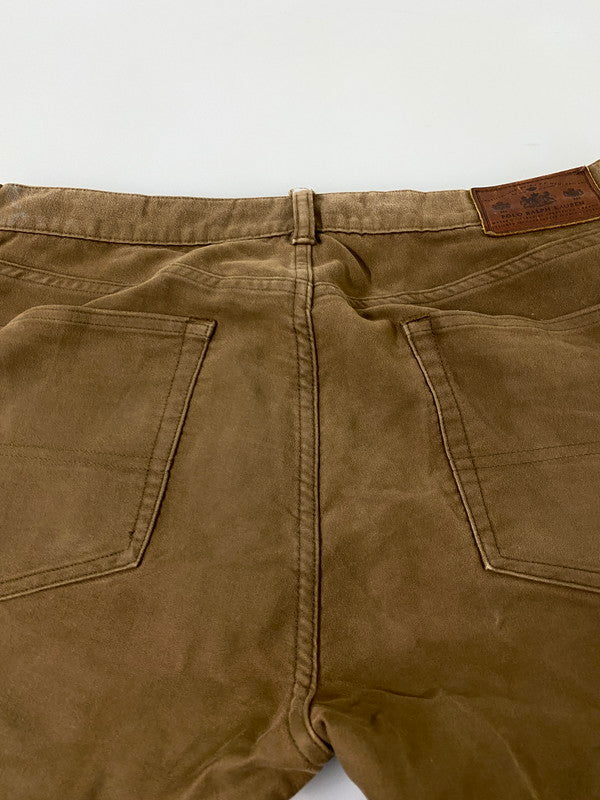 【現状渡し品】【メンズ】 POLO RALPH LAUREN ポロラルフローレン モールスキンパンツ メンズ ボトムス コットンパンツ スリムフィット 158-261002-em-45-min サイズ：W35/L30 カラー：ブラウン 万代Net店