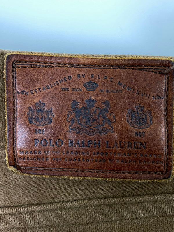 【現状渡し品】【メンズ】 POLO RALPH LAUREN ポロラルフローレン モールスキンパンツ メンズ ボトムス コットンパンツ スリムフィット 158-261002-em-45-min サイズ：W35/L30 カラー：ブラウン 万代Net店