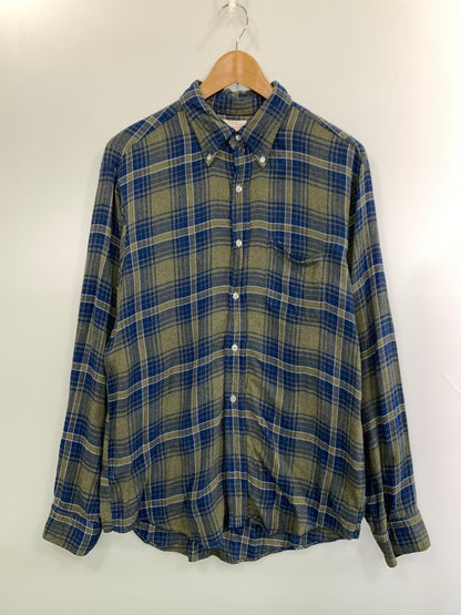 【中古品】【メンズ】 BRENT ブレント 60's CHECK SHIRT 60年代 チェックシャツ 長袖シャツ トップス 146-260930-yn-24-min サイズ：L カラー：ブルー/オリーブグリーン 万代Net店