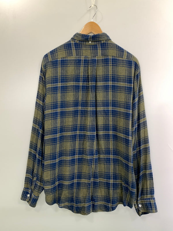 【中古品】【メンズ】 BRENT ブレント 60's CHECK SHIRT 60年代 チェックシャツ 長袖シャツ トップス 146-260930-yn-24-min サイズ：L カラー：ブルー/オリーブグリーン 万代Net店