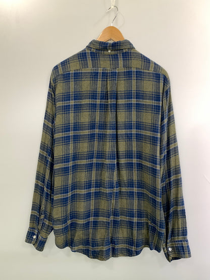 【中古品】【メンズ】 BRENT ブレント 60's CHECK SHIRT 60年代 チェックシャツ 長袖シャツ トップス 146-260930-yn-24-min サイズ：L カラー：ブルー/オリーブグリーン 万代Net店