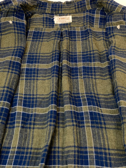 【中古品】【メンズ】 BRENT ブレント 60's CHECK SHIRT 60年代 チェックシャツ 長袖シャツ トップス 146-260930-yn-24-min サイズ：L カラー：ブルー/オリーブグリーン 万代Net店