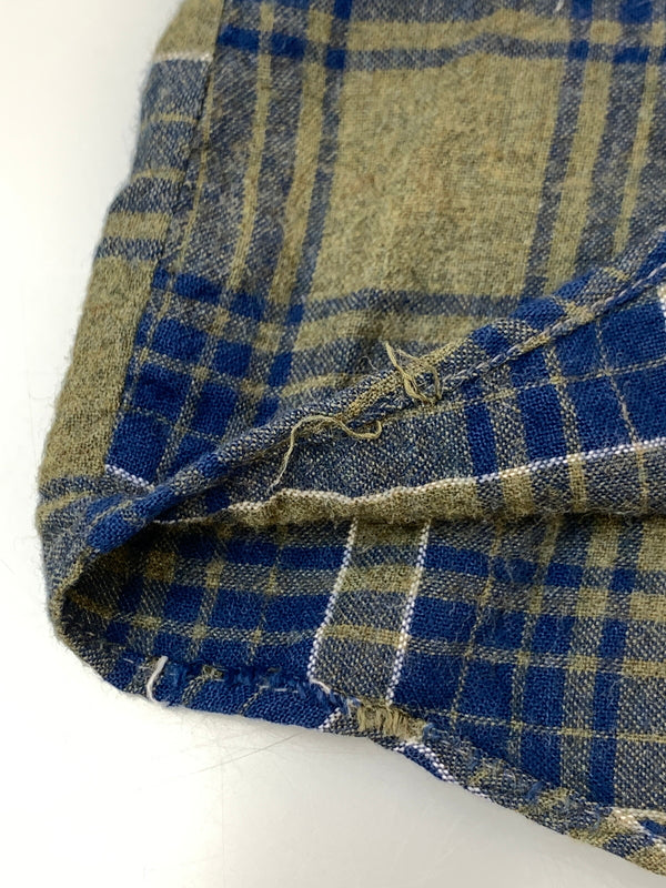 【中古品】【メンズ】 BRENT ブレント 60's CHECK SHIRT 60年代 チェックシャツ 長袖シャツ トップス 146-260930-yn-24-min サイズ：L カラー：ブルー/オリーブグリーン 万代Net店