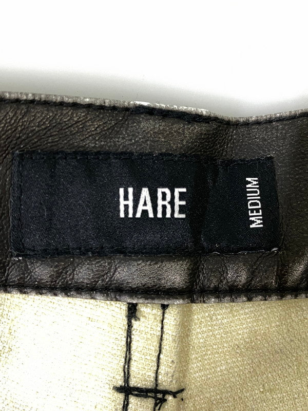 【現状渡し品】【メンズ】 HARE ハレ FAKELEATHER PANT HA010520AD フェイクレザー パンツ メンズ ボトムス 合成皮革 ズボン 158-261002-em-46-min サイズ：M カラー：ブラック 万代Net店