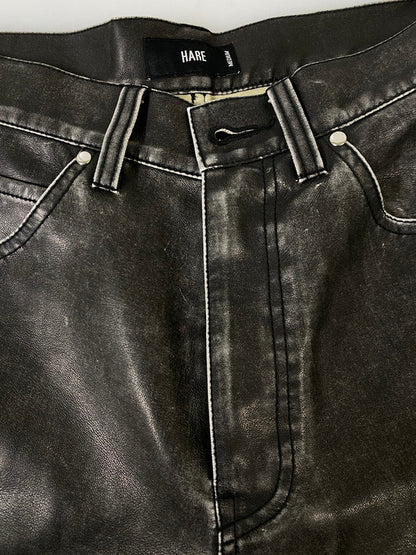 【現状渡し品】【メンズ】 HARE ハレ FAKELEATHER PANT HA010520AD フェイクレザー パンツ メンズ ボトムス 合成皮革 ズボン 158-261002-em-46-min サイズ：M カラー：ブラック 万代Net店