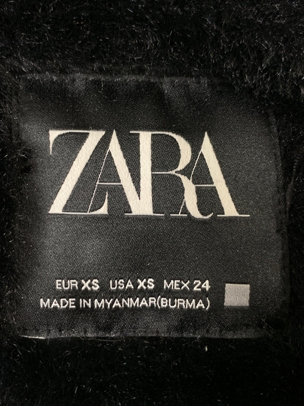 【中古品】【レディース】 ZARA ザラ ファーフード付き ロングダウン アウター 169-261023-hu-17-min サイズ：USA XS カラー：ブラック 万代Net店
