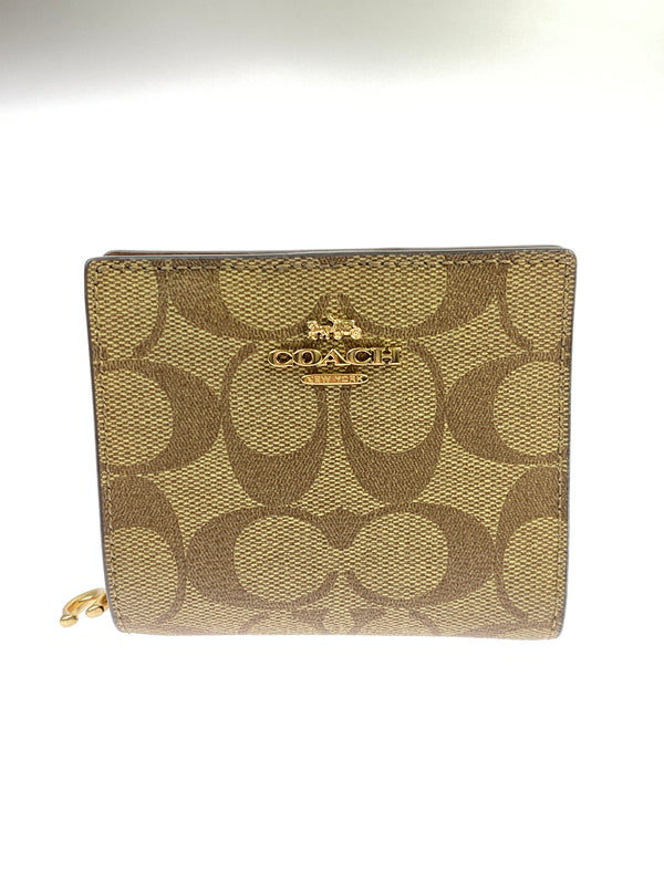 【中古品】【レディース】 COACH コーチ シグネチャー 二つ折り財布 C3309 ウォレット 181-261006-hu-04-min カラー：ブラウン系 万代Net店