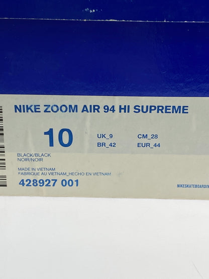 【ジャンク品】【メンズ】 NIKE ナイキ SB ZOOM AIR 94 HI SUPREME 428927-001 ズーム エア 91 ハイ シュプリーム スニーカー 靴 160-260930-yn-40-min サイズ：28.0cm US10 カラー：BLACK/BLACK 万代Net店