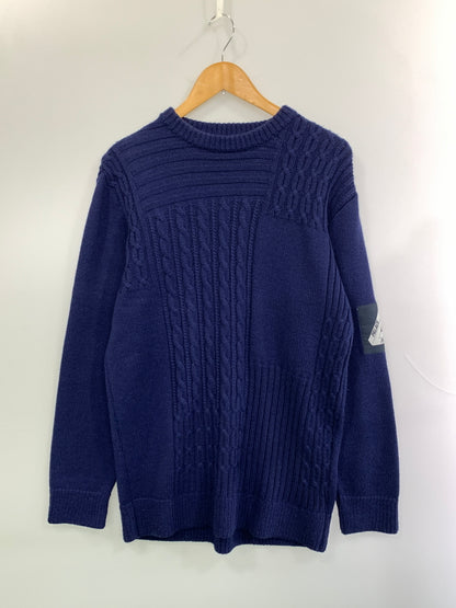 【中古品】【メンズ】 PALACE パレス CABLE PATCHWORK KNIT ケーブル パッチワーク ニット トップス 142-260930-yn-18-min サイズ：L カラー：ネイビー 万代Net店