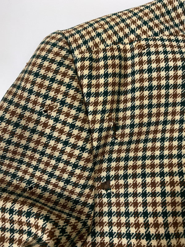 【現状渡し品】【メンズ】 MCGREGOR マックレガー 40-50S HOUNDS TOOTH ZIP-UP BLOUSON 40年代-50年代 ハウンドトゥース ジップアップ ブルゾン アウター ヴィンテージ 146-261002-em-22-min サイズ：38 カラー：ブラウン/グリーン系 万代Net店