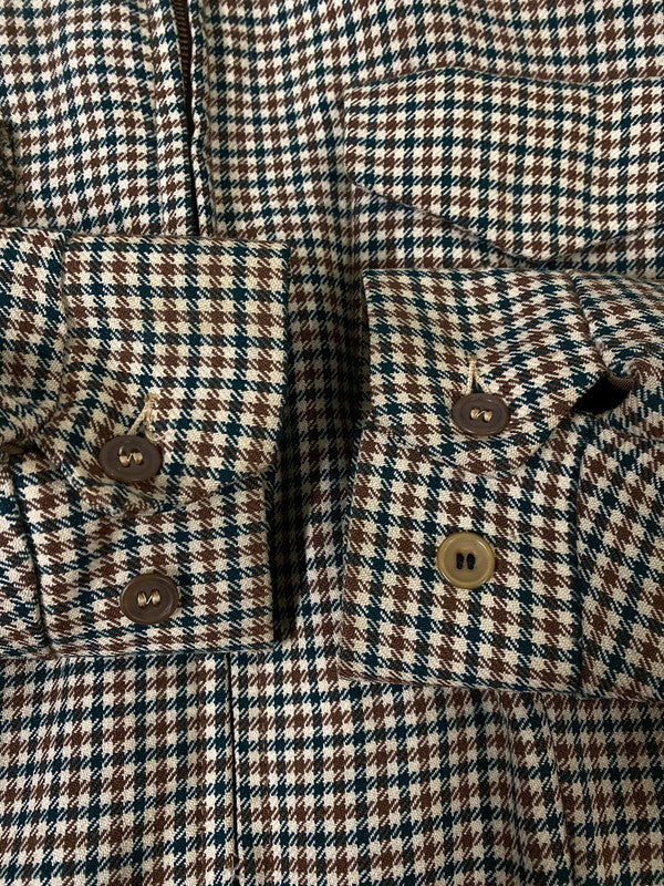 【現状渡し品】【メンズ】 MCGREGOR マックレガー 40-50S HOUNDS TOOTH ZIP-UP BLOUSON 40年代-50年代 ハウンドトゥース ジップアップ ブルゾン アウター ヴィンテージ 146-261002-em-22-min サイズ：38 カラー：ブラウン/グリーン系 万代Net店