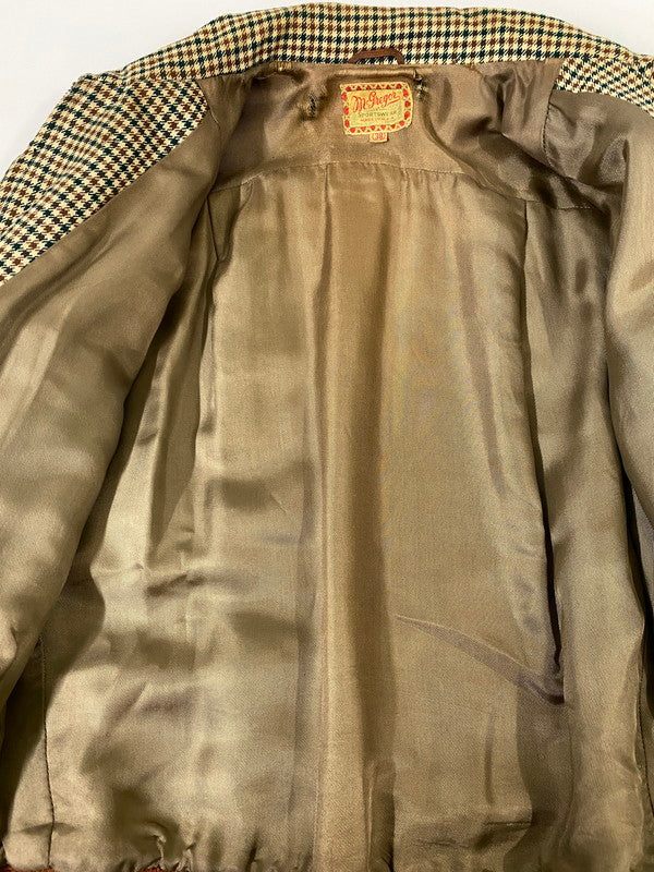 【現状渡し品】【メンズ】 MCGREGOR マックレガー 40-50S HOUNDS TOOTH ZIP-UP BLOUSON 40年代-50年代 ハウンドトゥース ジップアップ ブルゾン アウター ヴィンテージ 146-261002-em-22-min サイズ：38 カラー：ブラウン/グリーン系 万代Net店
