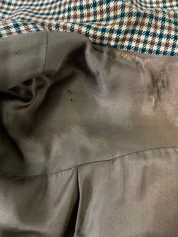 【現状渡し品】【メンズ】 MCGREGOR マックレガー 40-50S HOUNDS TOOTH ZIP-UP BLOUSON 40年代-50年代 ハウンドトゥース ジップアップ ブルゾン アウター ヴィンテージ 146-261002-em-22-min サイズ：38 カラー：ブラウン/グリーン系 万代Net店