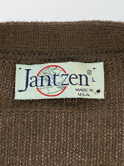 【中古品】【メンズ】 JANTZEN ジャンセン 80-90S KNIT 80年代90年代 ニット カーディガン メンズ トップス セーター ヴィンテージ 146-261005-em-18-min サイズ：L カラー：ブラウン 万代Net店