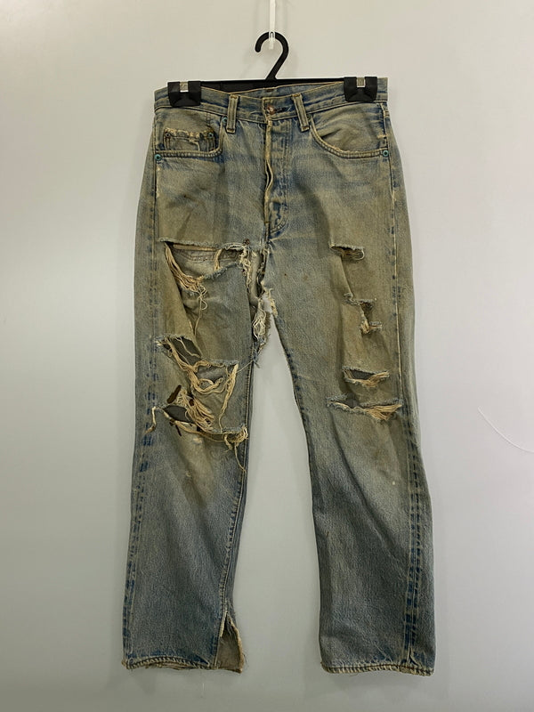 【ジャンク品】【メンズ】 LEVI'S リーバイス 501 DENIM PANTS 70'S 66後期 501 デニム パンツ 70年代 ヴィンテージ メンズ ボトムス ジーンズ ジーパン 157-261007-em-29-min カラー：インディゴ 万代Net店