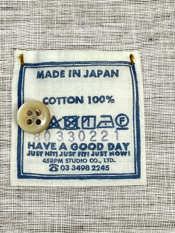 【中古品】【メンズ】 45R 908 GRANDPA PULLOVER SHIRT 80330221 グランパ プルオーバーシャツ メンズ 長袖シャツ 140-261005-em-01-min カラー：ライトブラウン 万代Net店