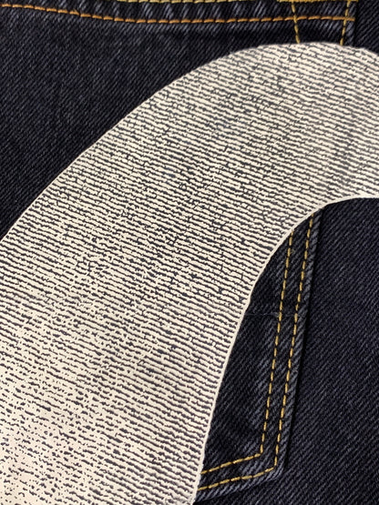 【中古品】【メンズ】 EVISU エヴィス ダイコックプリントバギージーンズ 175 80A メンズ ボトムス ジーパン デニムパンツ 156-261002-em-64-min サイズ：32×34 カラー：ブラックインディゴ 万代Net店