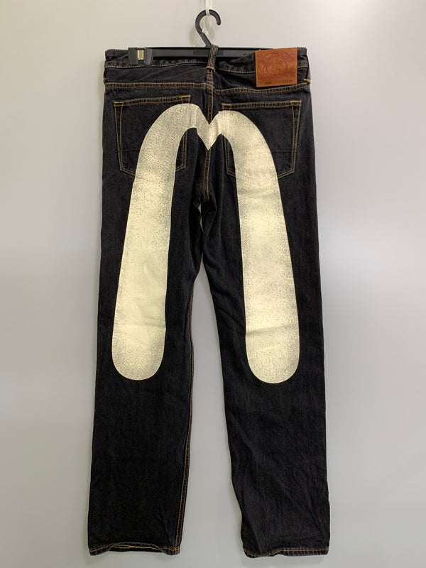 【中古品】【メンズ】 EVISU エヴィス ダイコックプリントバギージーンズ 175 80A メンズ ボトムス ジーパン デニムパンツ 156-261002-em-64-min サイズ：32×34 カラー：ブラックインディゴ 万代Net店