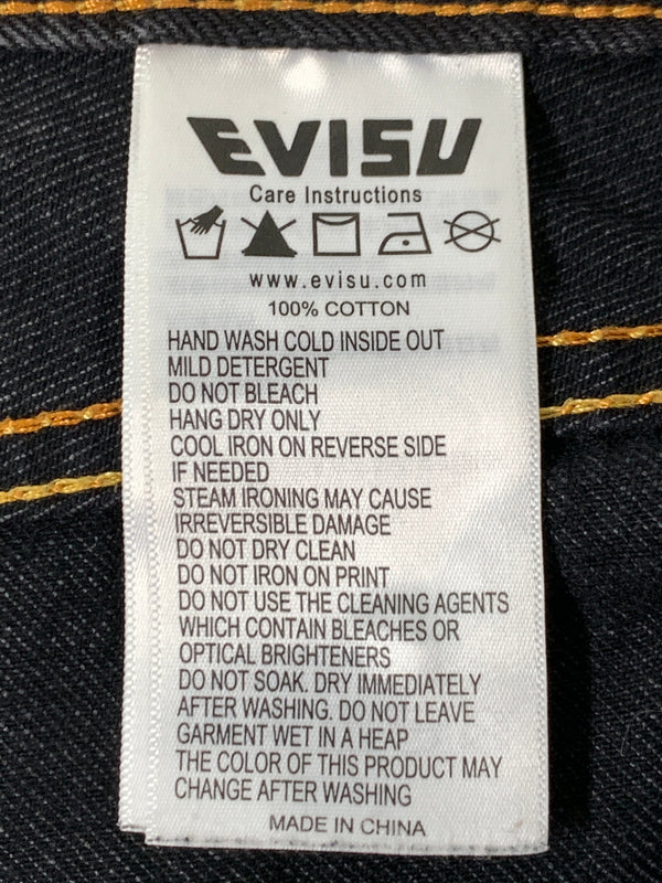 【中古品】【メンズ】 EVISU エヴィス ダイコックプリントバギージーンズ 175 80A メンズ ボトムス ジーパン デニムパンツ 156-261002-em-64-min サイズ：32×34 カラー：ブラックインディゴ 万代Net店