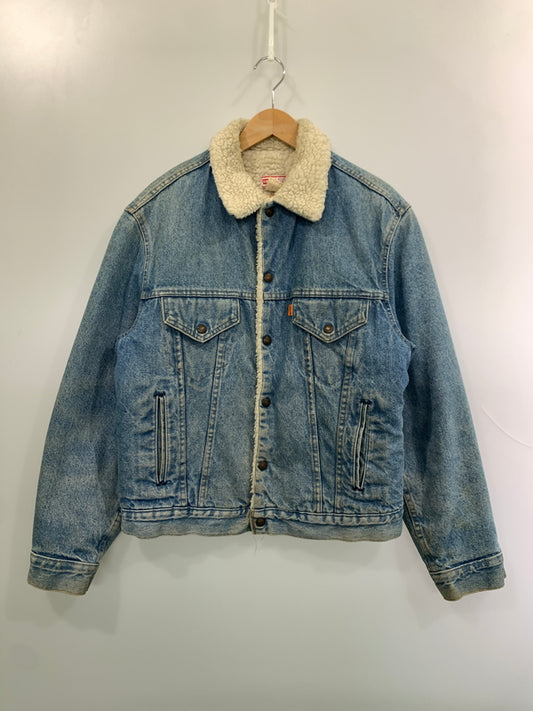 【中古品】【メンズ】 LEVI'S リーバイス 80S BOA DENIM JACKET 80年代 ボア デニム ジャケット 70508-0213 ヴィンテージ アウター 146-261006-hu-29-min サイズ：42 カラー：ライトインディゴ 万代Net店