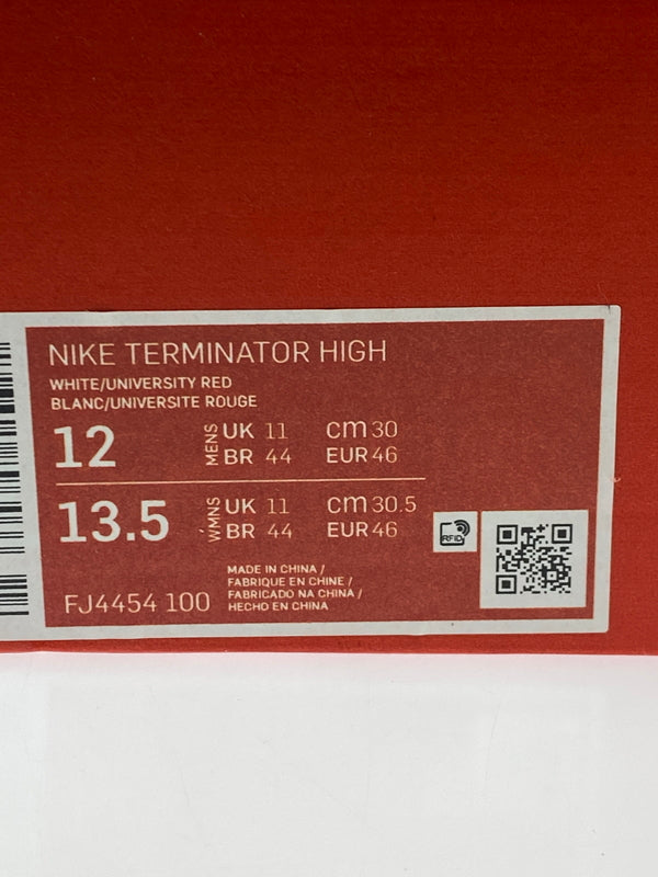 【中古品】【メンズ】 NIKE ナイキ TERMINATOR HIGH FJ4454-100 ターミネーター ハイ スニーカー 靴 160-261007-yn-03-min サイズ：30.0cm US12 カラー：WHITE/UNIVERSITY RED 万代Net店