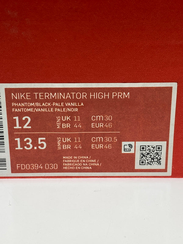 【中古品】【メンズ】 NIKE ナイキ TERMINATOR HIGH PRM FD0394-030 ターミネーター ハイ プレミアム スニーカー 靴 160-261007-yn-02-min サイズ：30cm US12 カラー：PHANTOM/BLACK-PALE VANILLA 万代Net店