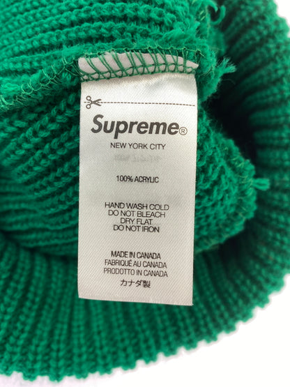 【中古品】【メンズ】 SUPREME シュプリーム LOOSE GAUGE BEANIE ルーズ ゲージ ビーニー ニット帽 ニットキャップ 帽子 185-261011-hu-20-min サイズ：FREE カラー：グリーン 万代Net店
