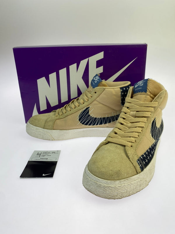【中古品】【メンズ/レディース】 NIKE ナイキ SB ZOOM BLAZER MID PRM CT0715-200 ズーム ブレーザー ミッド プレミアム スニーカー 靴 160-261007-yn-01-min サイズ：24.5cm US6.5 カラー：SESAMI/MYSTIC NAVY-SAIL 万代Net店