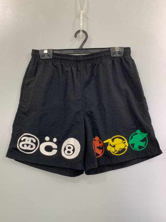 【中古品】【メンズ】 STUSSY ×CACTUS PLANT FLEA MARKET ステューシー カクタス プラント フリー マーケット ICON WATER SHORT アイコン ウォーターショート ショーツ ショートパンツ ボトムス 153-261003-ta-04-min サイズ：M カラー：ブラック 万代Net店