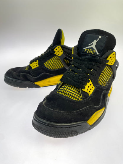 【中古品】【メンズ】 NIKE ナイキ AIR JORDAN 4 RETRO DH6927-017 エア ジョーダン 4 レトロ スニーカー 靴 160-261007-yn-06-min サイズ：28.0cm US10 カラー：BLACK/WHITE-TOUR YELLOW 万代Net店