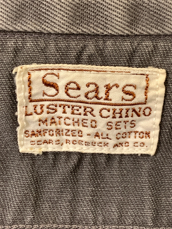 【中古品】【メンズ】 SEARS シアーズ L/S WORK SHIRT 50S～ マチ付き ロングスリーブ ワークシャツ メンズ トップス 長袖シャツ 50年代～ ヴィンテージ 146-261002-em-53-min カラー：グレー 万代Net店