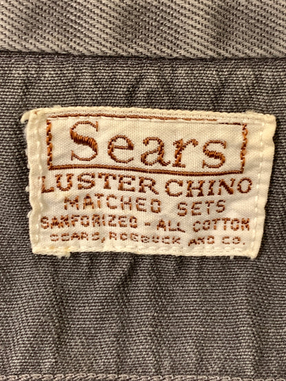 【中古品】【メンズ】 SEARS シアーズ L/S WORK SHIRT 50S～ マチ付き ロングスリーブ ワークシャツ メンズ トップス 長袖シャツ 50年代～ ヴィンテージ 146-261002-em-53-min カラー：グレー 万代Net店