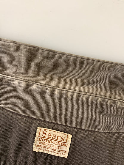 【中古品】【メンズ】 SEARS シアーズ L/S WORK SHIRT 50S～ マチ付き ロングスリーブ ワークシャツ メンズ トップス 長袖シャツ 50年代～ ヴィンテージ 146-261002-em-53-min カラー：グレー 万代Net店