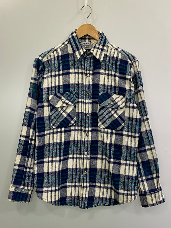 【中古品】【メンズ】 FIVEBROTHER ファイブブラザー 3061-FBA 80S FLANNEL SHIRT フランネルシャツ チェックシャツ 長袖シャツ 146-261003-ta-36-min サイズ：M カラー：ブルー/ホワイト 万代Net店