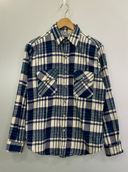 【中古品】【メンズ】 FIVEBROTHER ファイブブラザー 3061-FBA 80S FLANNEL SHIRT フランネルシャツ チェックシャツ 長袖シャツ 146-261003-ta-36-min サイズ：M カラー：ブルー/ホワイト 万代Net店