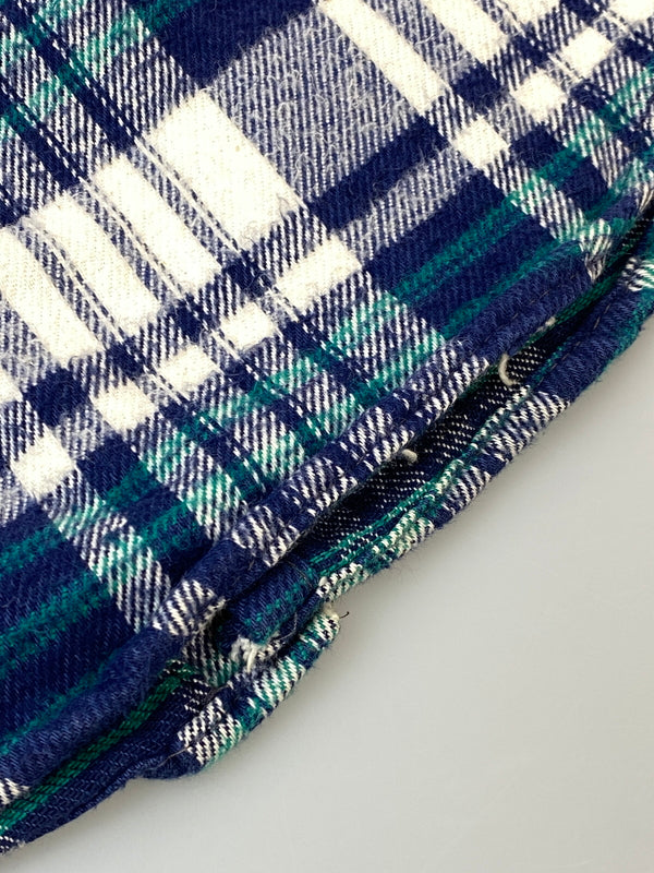 【中古品】【メンズ】 FIVEBROTHER ファイブブラザー 3061-FBA 80S FLANNEL SHIRT フランネルシャツ チェックシャツ 長袖シャツ 146-261003-ta-36-min サイズ：M カラー：ブルー/ホワイト 万代Net店