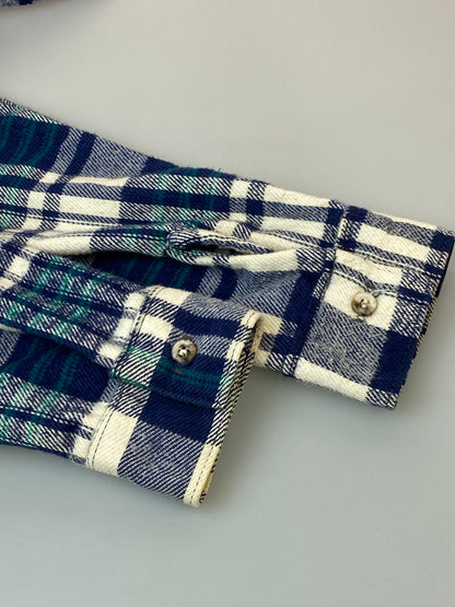 【中古品】【メンズ】 FIVEBROTHER ファイブブラザー 3061-FBA 80S FLANNEL SHIRT フランネルシャツ チェックシャツ 長袖シャツ 146-261003-ta-36-min サイズ：M カラー：ブルー/ホワイト 万代Net店