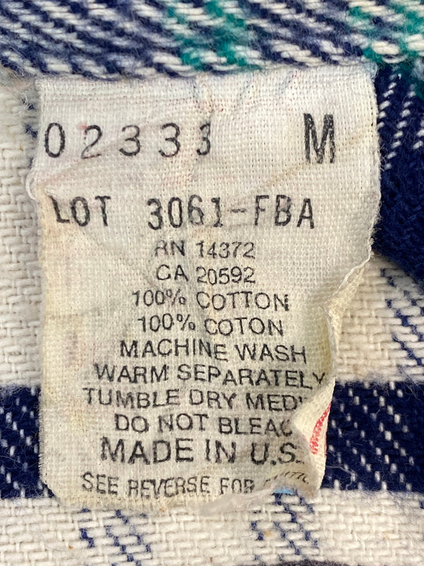 【中古品】【メンズ】 FIVEBROTHER ファイブブラザー 3061-FBA 80S FLANNEL SHIRT フランネルシャツ チェックシャツ 長袖シャツ 146-261003-ta-36-min サイズ：M カラー：ブルー/ホワイト 万代Net店