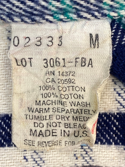 【中古品】【メンズ】 FIVEBROTHER ファイブブラザー 3061-FBA 80S FLANNEL SHIRT フランネルシャツ チェックシャツ 長袖シャツ 146-261003-ta-36-min サイズ：M カラー：ブルー/ホワイト 万代Net店